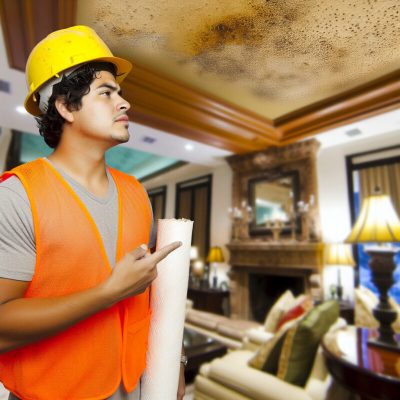Stained Water Damaged Popcorn Ceiling